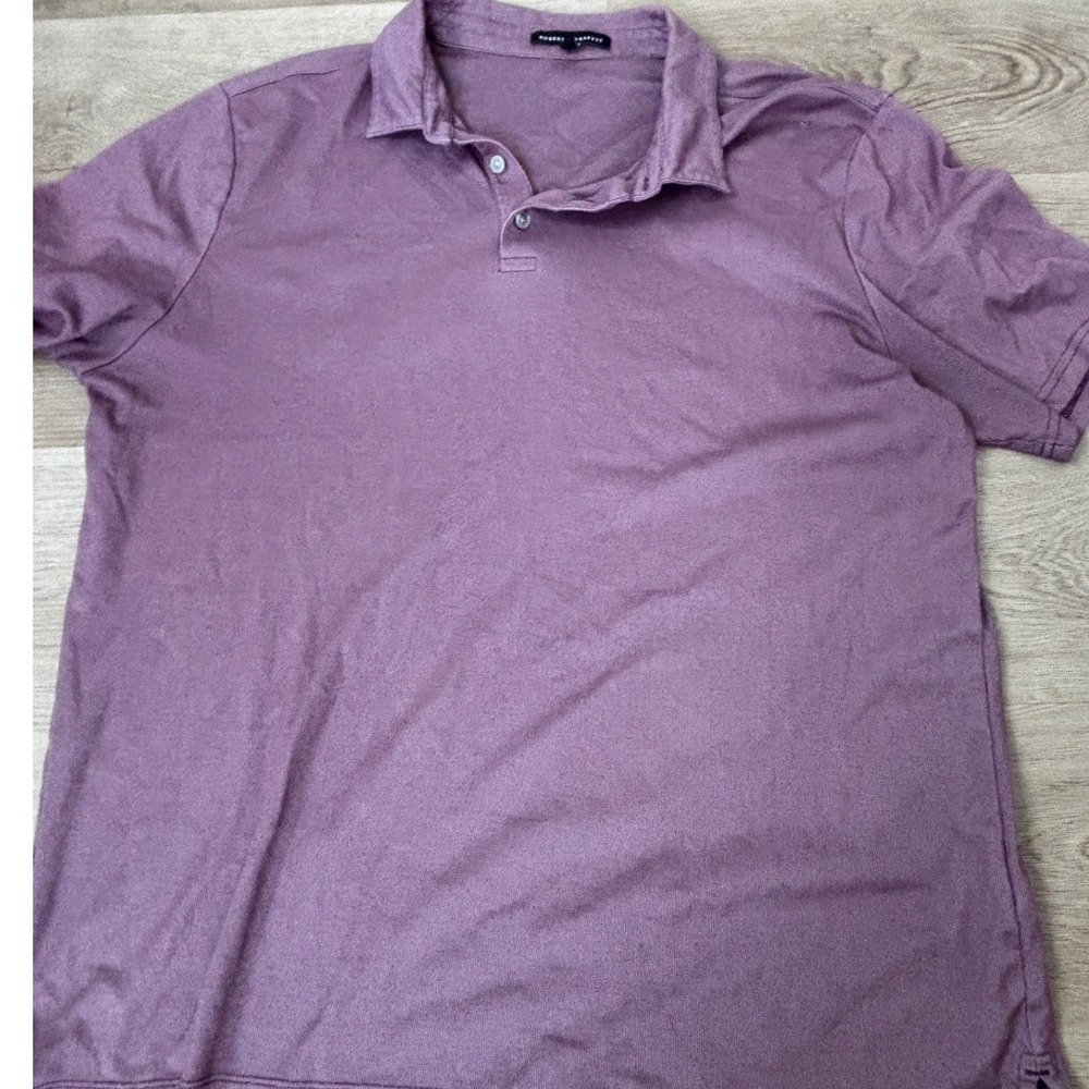 Robert Barakett Mens XL Purple Short Sleeve Polo Shirt Heathered Knit Casual